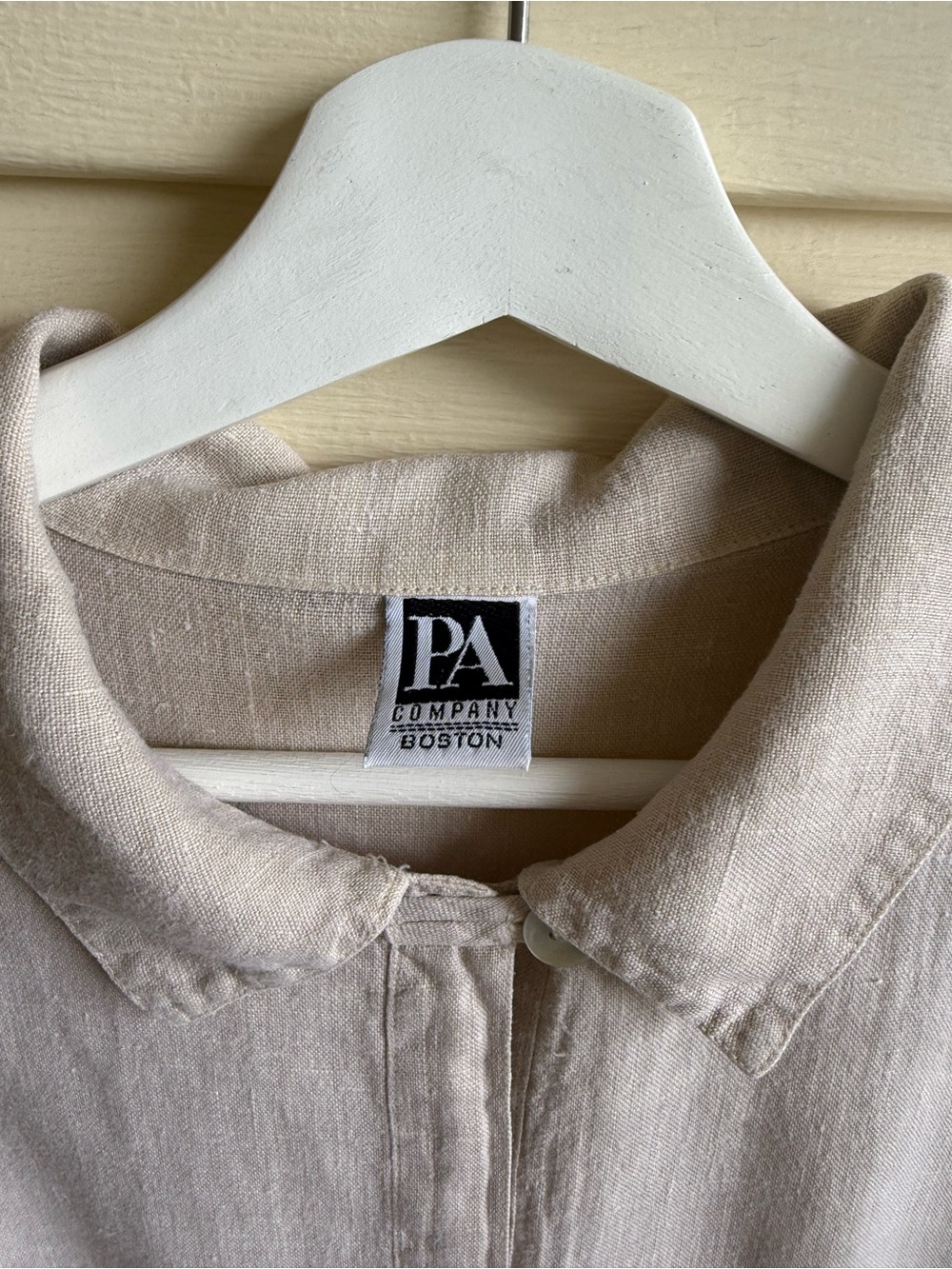 PA Company Light Taupe Button Front 100% Linen Jacket size M/L - Picture 6 of 7